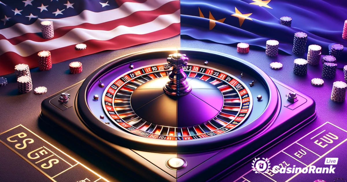 Wybieranie ruletki amerykańskiej lub europejskiej w kasynie Live Dealer